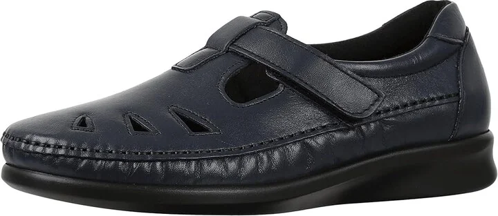 SAS Roamer T-Strap Comfort Loafer Women's Shoes Navy : 7.5 N - Narrow (AA), Leather - Image 2