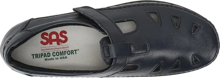 SAS Roamer T-Strap Comfort Loafer Women's Shoes Navy : 7.5 N - Narrow (AA), Leather - Image 3