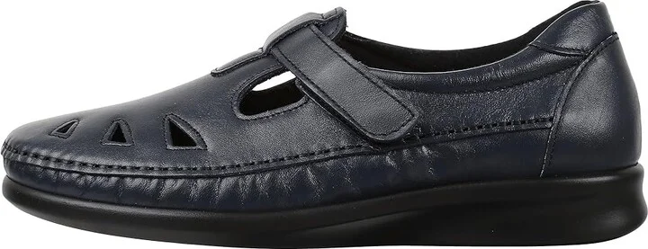 SAS Roamer T-Strap Comfort Loafer Women's Shoes Navy : 7.5 N - Narrow (AA), Leather - Image 7
