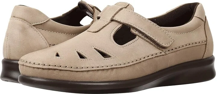 SAS Roamer T-Strap Comfort Loafer Women's Shoes Sage : 7.5 N - Narrow (AA), Leather