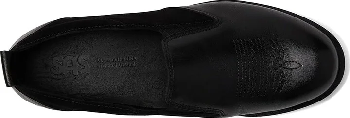 SAS Saddle Slip On Loafer Women's Flat Shoes Black : 7 M - Medium (B), Leather - Image 2