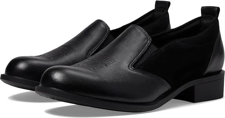 SAS Saddle Slip On Loafer Women's Flat Shoes Black : 7 M - Medium (B), Leather