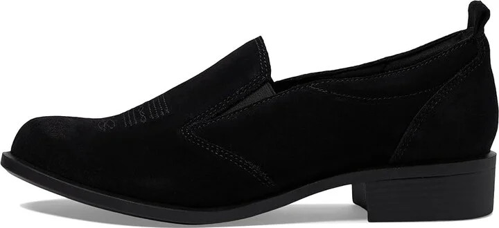 SAS Saddle Slip On Loafer Women's Flat Shoes Black Suede : 7 M - Medium (B), Leather - Image 6
