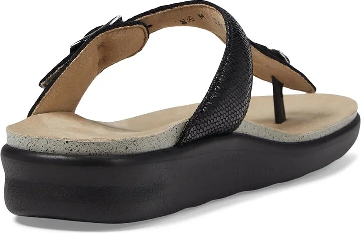 SAS Sanibel Comfort Thong Sandal Women's Shoes Black Snake : 10.5 W - Wide (C), Leather - Image 5