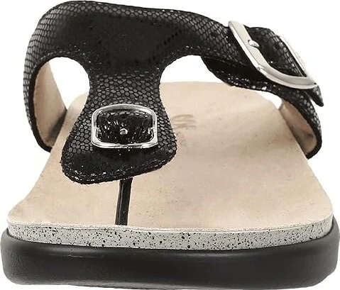 SAS Sanibel Comfort Thong Sandal Women's Shoes Black Snake : 10.5 W - Wide (C), Leather - Image 6