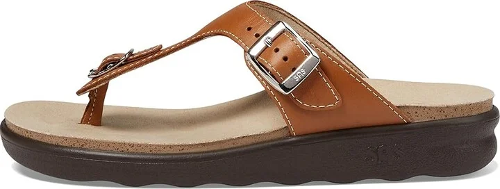 SAS Sanibel Comfort Thong Sandal Women's Shoes Caramel : 7 W - Wide (C), Leather - Image 7
