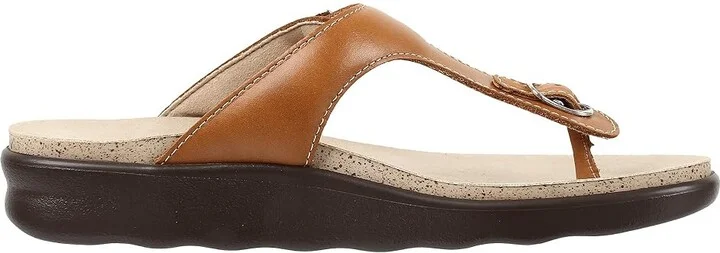 SAS Sanibel Comfort Thong Sandal Women's Shoes Caramel : 7 W - Wide (C), Leather - Image 8