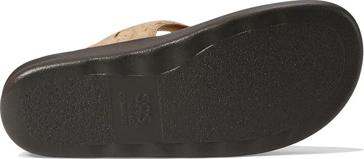 SAS Sanibel Comfort Thong Sandal Women's Shoes Golden Cork : 8 W - Wide (C), Leather - Image 3