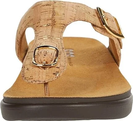SAS Sanibel Comfort Thong Sandal Women's Shoes Golden Cork : 8 W - Wide (C), Leather - Image 5