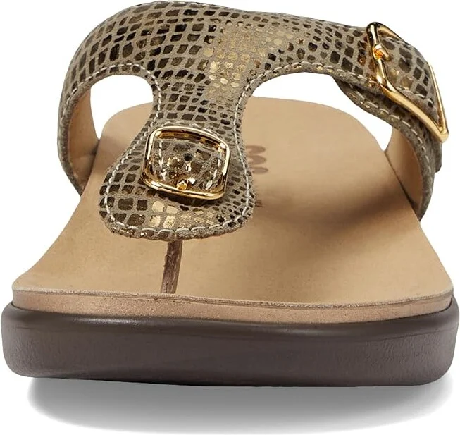 SAS Sanibel Comfort Thong Sandal Women's Shoes Olive Gold : 4.5 M - Medium (B), Leather - Image 3