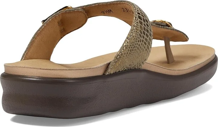SAS Sanibel Comfort Thong Sandal Women's Shoes Olive Gold : 4.5 M - Medium (B), Leather - Image 5
