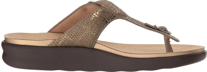 SAS Sanibel Comfort Thong Sandal Women's Shoes Olive Gold : 4.5 M - Medium (B), Leather - Image 8