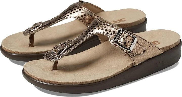 SAS Sanibel Comfort Thong Sandal Women's Shoes Oro : 5 M - Medium (B), Leather