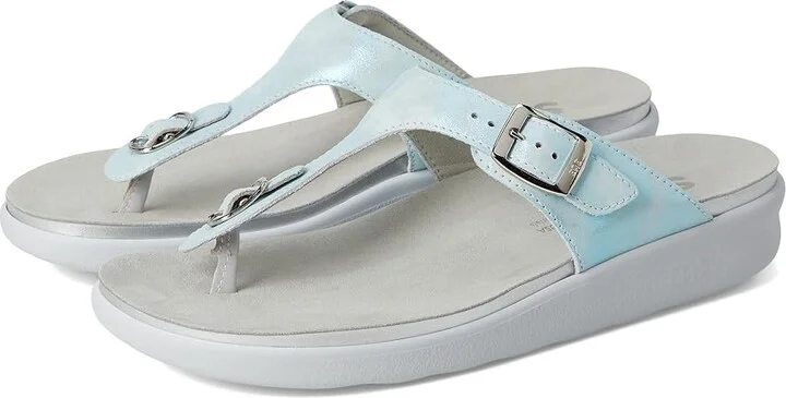 SAS Sanibel Comfort Thong Sandal Women's Shoes Shining Sea : 12 M - Medium (B), Leather