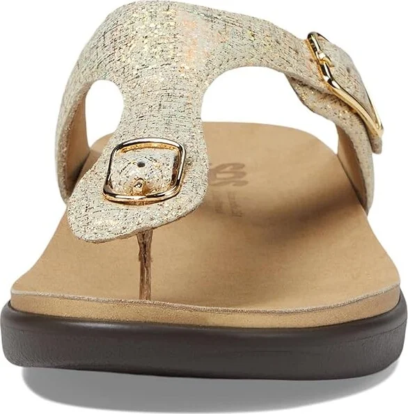 SAS Sanibel Comfort Thong Sandal Women's Shoes Shiny Gold : 7 M - Medium (B), Leather - Image 3