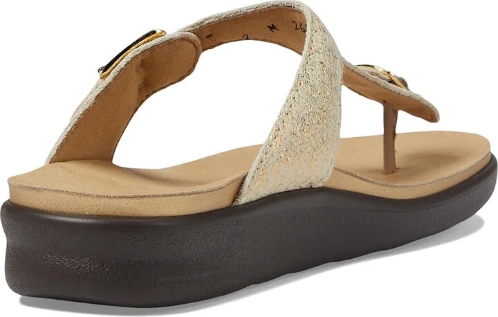 SAS Sanibel Comfort Thong Sandal Women's Shoes Shiny Gold : 7 M - Medium (B), Leather - Image 5