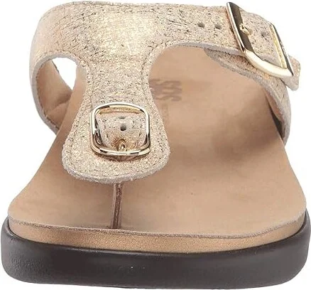 SAS Sanibel Comfort Thong Sandal Women's Shoes Shiny Gold : 7 M - Medium (B), Leather - Image 6