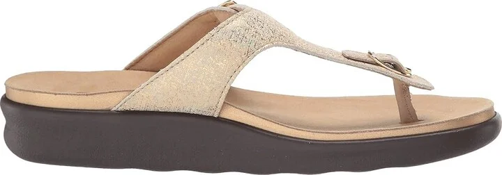 SAS Sanibel Comfort Thong Sandal Women's Shoes Shiny Gold : 7 M - Medium (B), Leather - Image 8