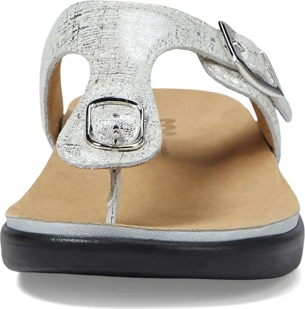 SAS Sanibel Comfort Thong Sandal Women's Shoes Shiny Silver : 7 M - Medium (B), Leather - Image 3