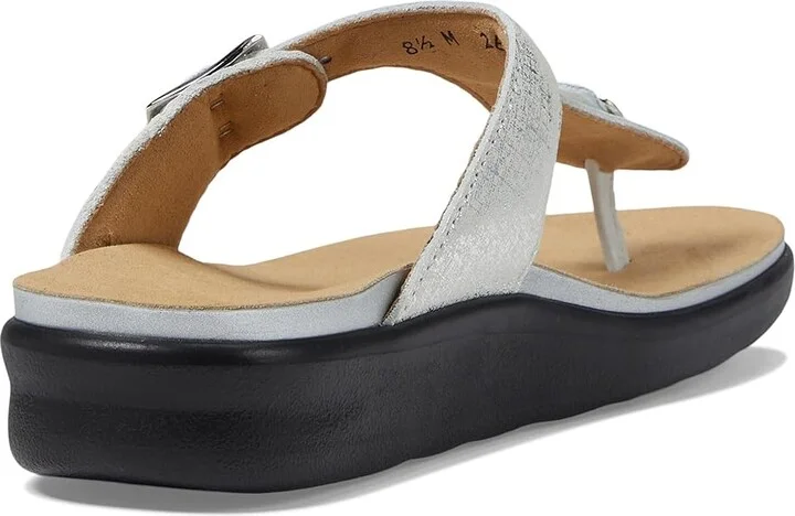 SAS Sanibel Comfort Thong Sandal Women's Shoes Shiny Silver : 7 M - Medium (B), Leather - Image 5