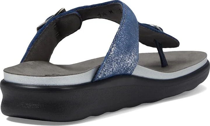 SAS Sanibel Comfort Thong Sandal Women's Shoes Silver/Blue : 7 M - Medium (B), Leather - Image 5