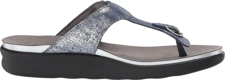 SAS Sanibel Comfort Thong Sandal Women's Shoes Silver/Blue : 7 M - Medium (B), Leather - Image 8