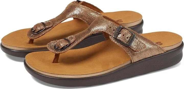 SAS Sanibel Comfort Thong Sandal Women's Shoes Sunstone : 7 M - Medium (B), Leather