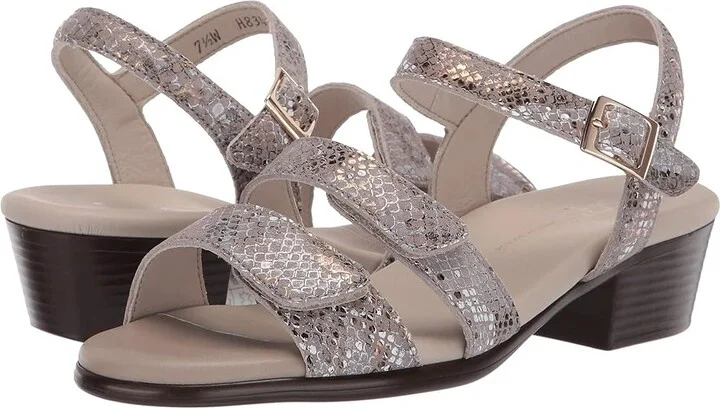 SAS Savanna Adjustable Heeled Sandal Women's Sandals Multi/Snake Gold : 7 M - Medium (B), Leather