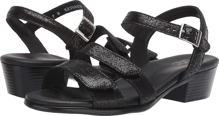 SAS Savanna Adjustable Heeled Sandal Women's Sandals Web Black : 7 M - Medium (B), Leather