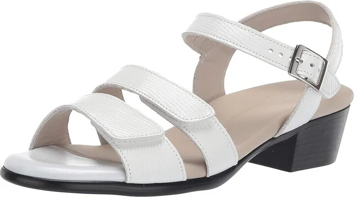 SAS Savanna Adjustable Heeled Sandal Women's Sandals White Lizard : 7.5 S - Slim (AAA), Leather - Image 2