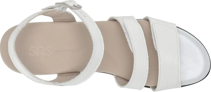 SAS Savanna Adjustable Heeled Sandal Women's Sandals White Lizard : 7.5 S - Slim (AAA), Leather - Image 3