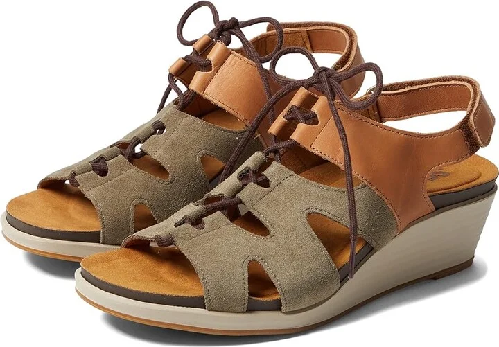 SAS Sedona Lace Up Wedge Sandal Women's Sandals Sagebrush : 6.5 M - Medium (B), Leather