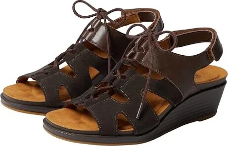 SAS Sedona Lace Up Wedge Sandal Women's Sandals Woodlands : 10.5 M - Medium (B), Leather