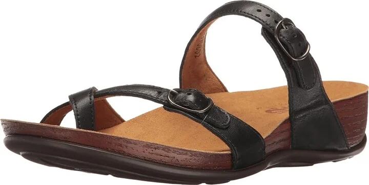 SAS Shelly Adjustable Toe Loop Slide Sandal Women's Shoes Black : 5.5 M - Medium (B), Leather - Image 2