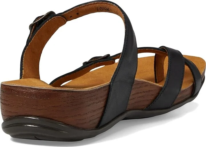 SAS Shelly Adjustable Toe Loop Slide Sandal Women's Shoes Black : 5.5 M - Medium (B), Leather - Image 5
