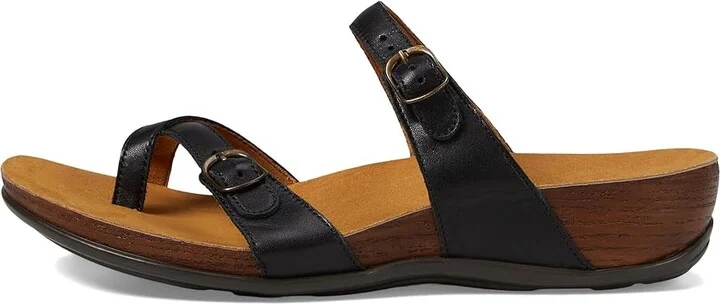 SAS Shelly Adjustable Toe Loop Slide Sandal Women's Shoes Black : 5.5 M - Medium (B), Leather - Image 7