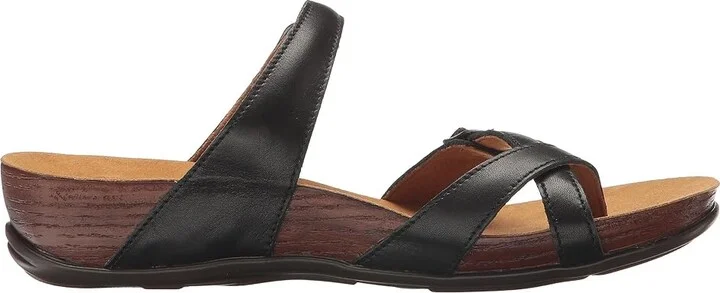 SAS Shelly Adjustable Toe Loop Slide Sandal Women's Shoes Black : 5.5 M - Medium (B), Leather - Image 8