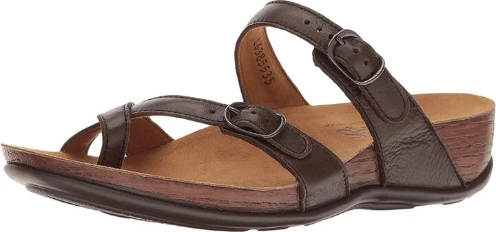 SAS Shelly Adjustable Toe Loop Slide Sandal Women's Shoes Coffee : 5.5 M - Medium (B), Leather - Image 2