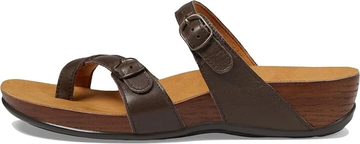 SAS Shelly Adjustable Toe Loop Slide Sandal Women's Shoes Coffee : 5.5 M - Medium (B), Leather - Image 7