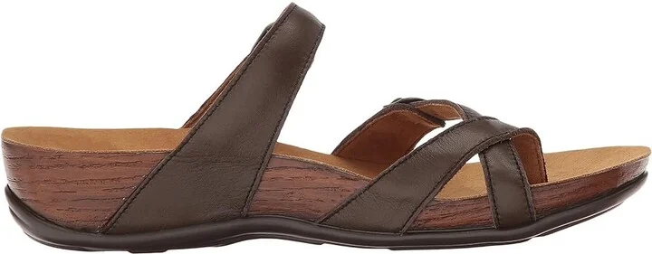 SAS Shelly Adjustable Toe Loop Slide Sandal Women's Shoes Coffee : 5.5 M - Medium (B), Leather - Image 8