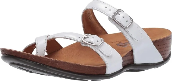 SAS Shelly Adjustable Toe Loop Slide Sandal Women's Shoes Pearl White : 6 W - Wide (C), Leather - Image 2