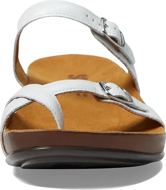 SAS Shelly Adjustable Toe Loop Slide Sandal Women's Shoes Pearl White : 6 W - Wide (C), Leather - Image 3