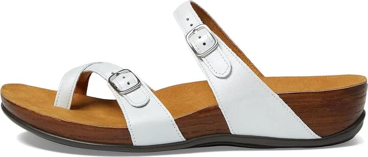 SAS Shelly Adjustable Toe Loop Slide Sandal Women's Shoes Pearl White : 6 W - Wide (C), Leather - Image 7