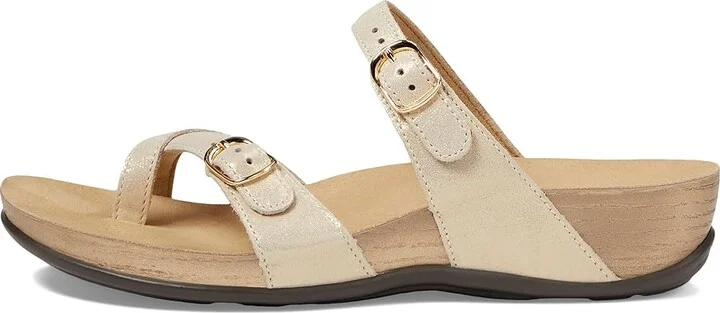 SAS Shelly Adjustable Toe Loop Slide Sandal Women's Shoes Soft Gold : 7.5 W - Wide (C), Leather - Image 5