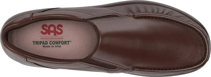 SAS Side Gore Slip On Comfort Loafer Men's Shoes Brown : 11 M - Medium (D), Leather - Image 3
