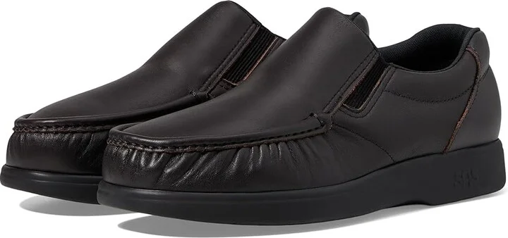 SAS Side Gore Slip On Comfort Loafer Men's Shoes Cacao : 9.5 M - Medium (D), Leather