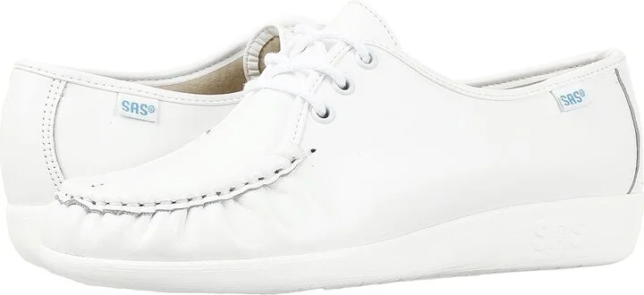SAS Siesta Comfort Tie Women's Shoes White : 7.5 N - Narrow (AA), Leather