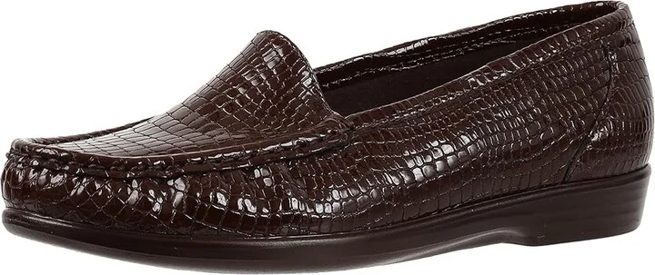 SAS Simplify Comfort Loafer Women's Shoes Brown Croc : 6 S - Slim (AAA) - Image 2