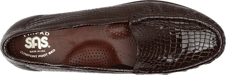 SAS Simplify Comfort Loafer Women's Shoes Brown Croc : 6 S - Slim (AAA) - Image 3