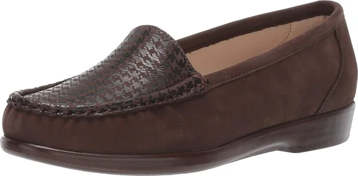 SAS Simplify Comfort Loafer Women's Shoes Brown Tetris : 9.5 N - Narrow (AA), Leather - Image 2